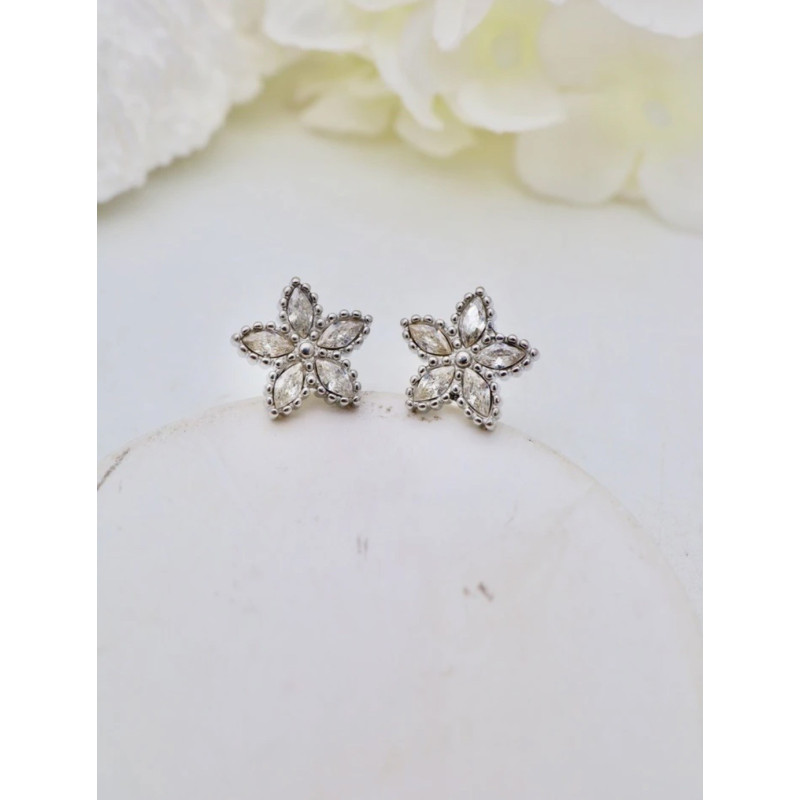Boucles d'oreilles Léa argenté
