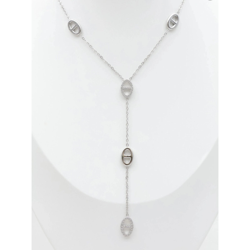 Collier Ambre argenté