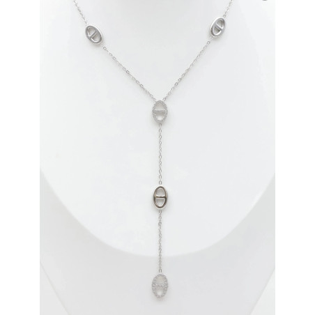 Collier Ambre argenté