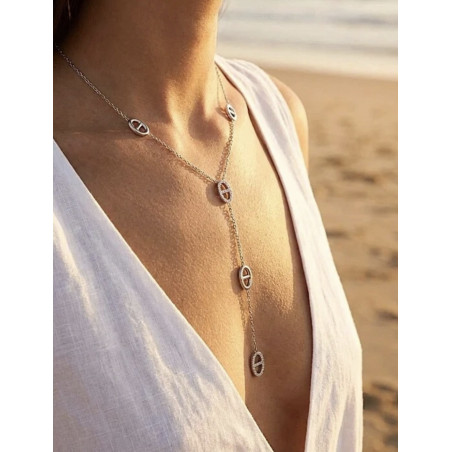 Collier Ambre argenté