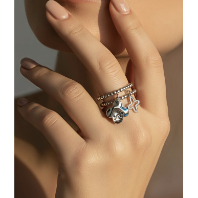 Bague Bonheur argenté