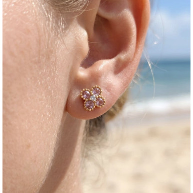Boucle d’oreille Riviera rose