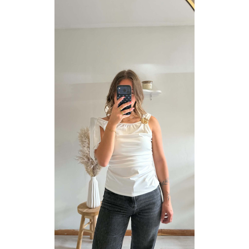 Top Camille blanc