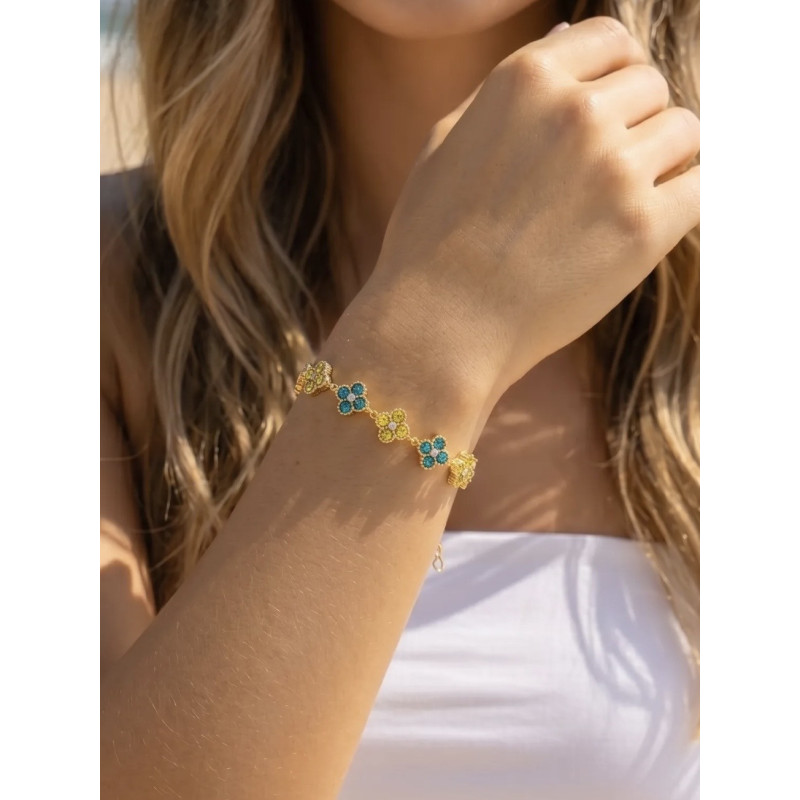 Bracelet Riviera jaune et bleu
