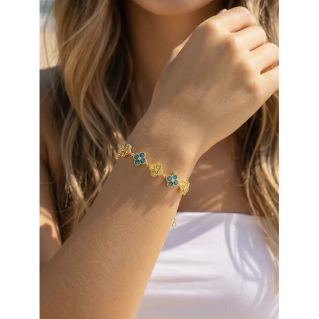 Bracelet Riviera jaune et bleu
