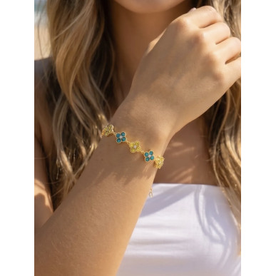 Bracelet Riviera jaune et bleu