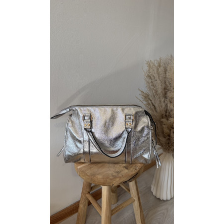 Sac Lisa argenté grand format