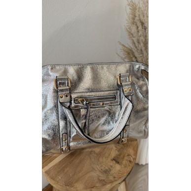 Sac Lisa argenté grand format