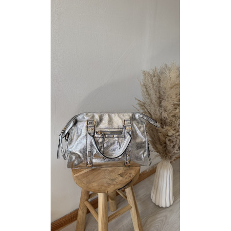 Sac Lisa argenté grand format