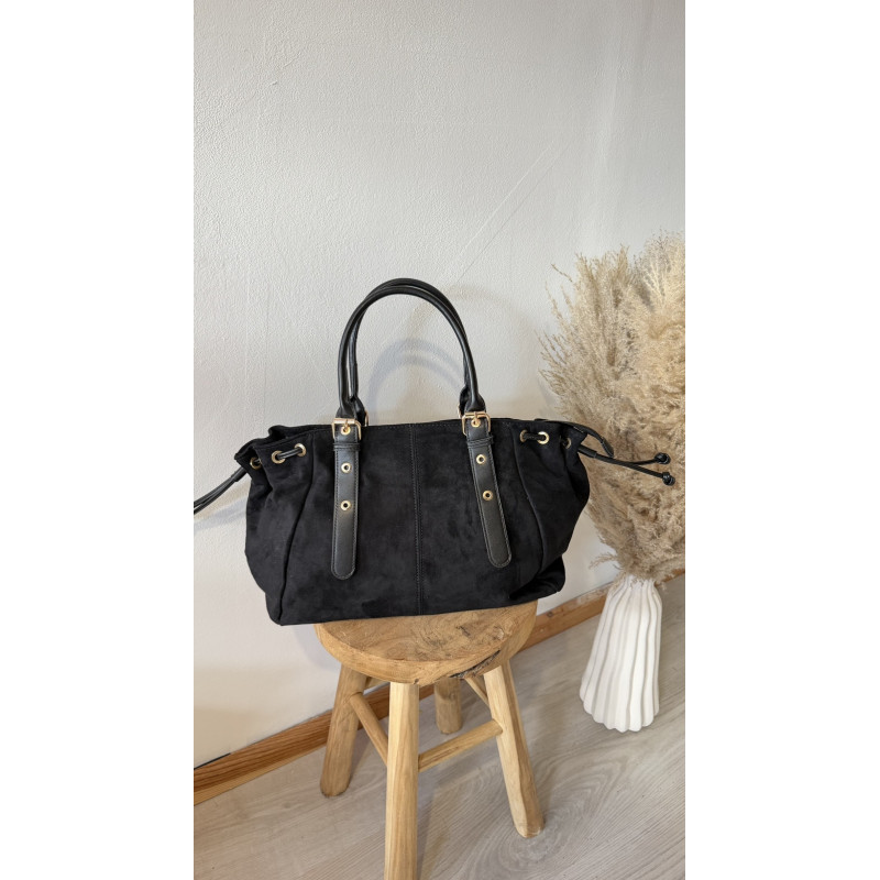 Sac Margot noir en suèdine Sac Margot noir en suèdine