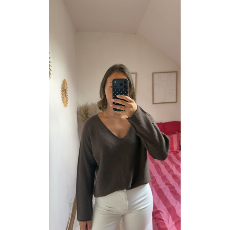 Pull Jeanne marron