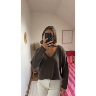 Pull Jeanne marron