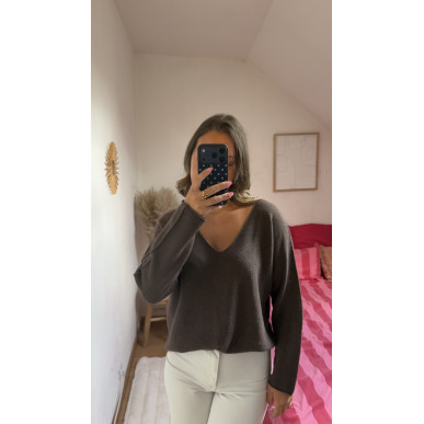 Pull Jeanne marron