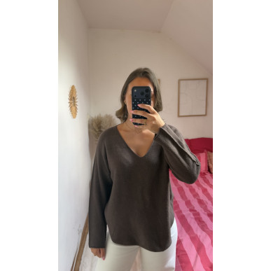 Pull Jeanne marron