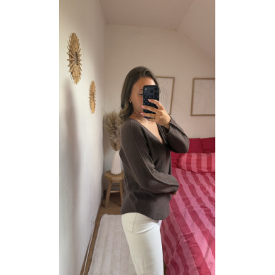 Pull Jeanne marron