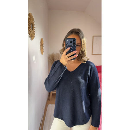 Pull Jeanne bleu marine