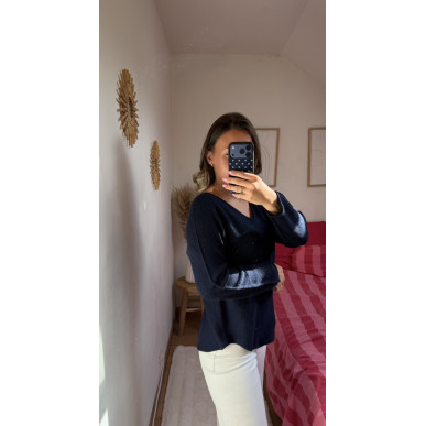 Pull Jeanne bleu marine
